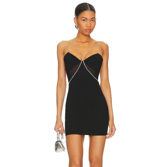 Black Jaxie Diamond Mini Dress - Picture 1 of 5
